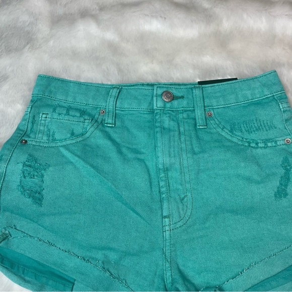 NWT Super-High Rise Cheeky Jean Shorts - Wild Fable™- Aqua Blue SIZE 0 - Picture 7 of 14